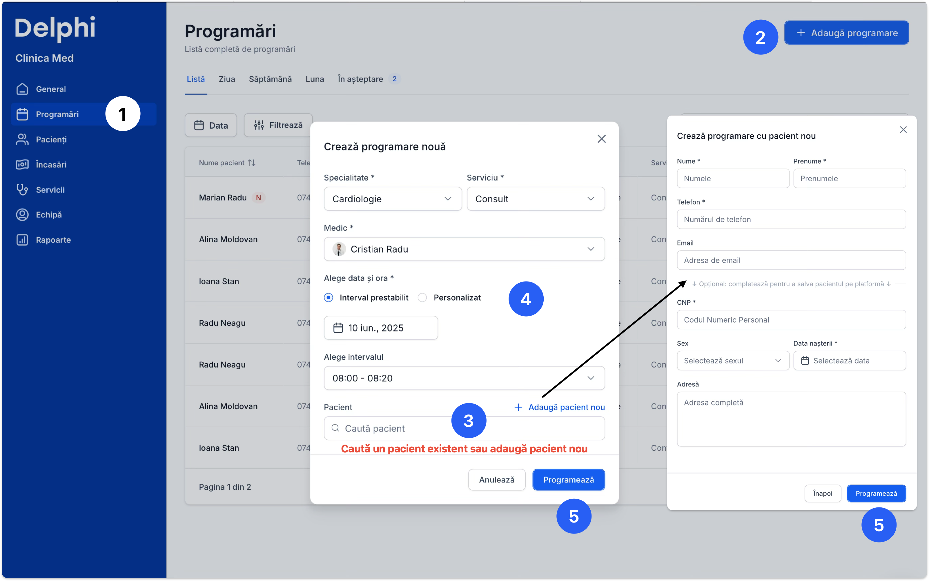Cum adaug o programare