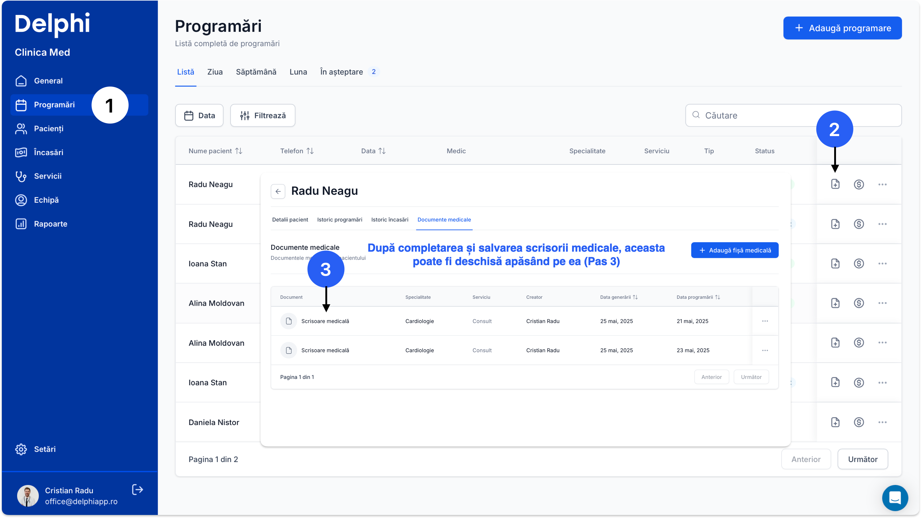 Cum adaug o scrisoare medicală