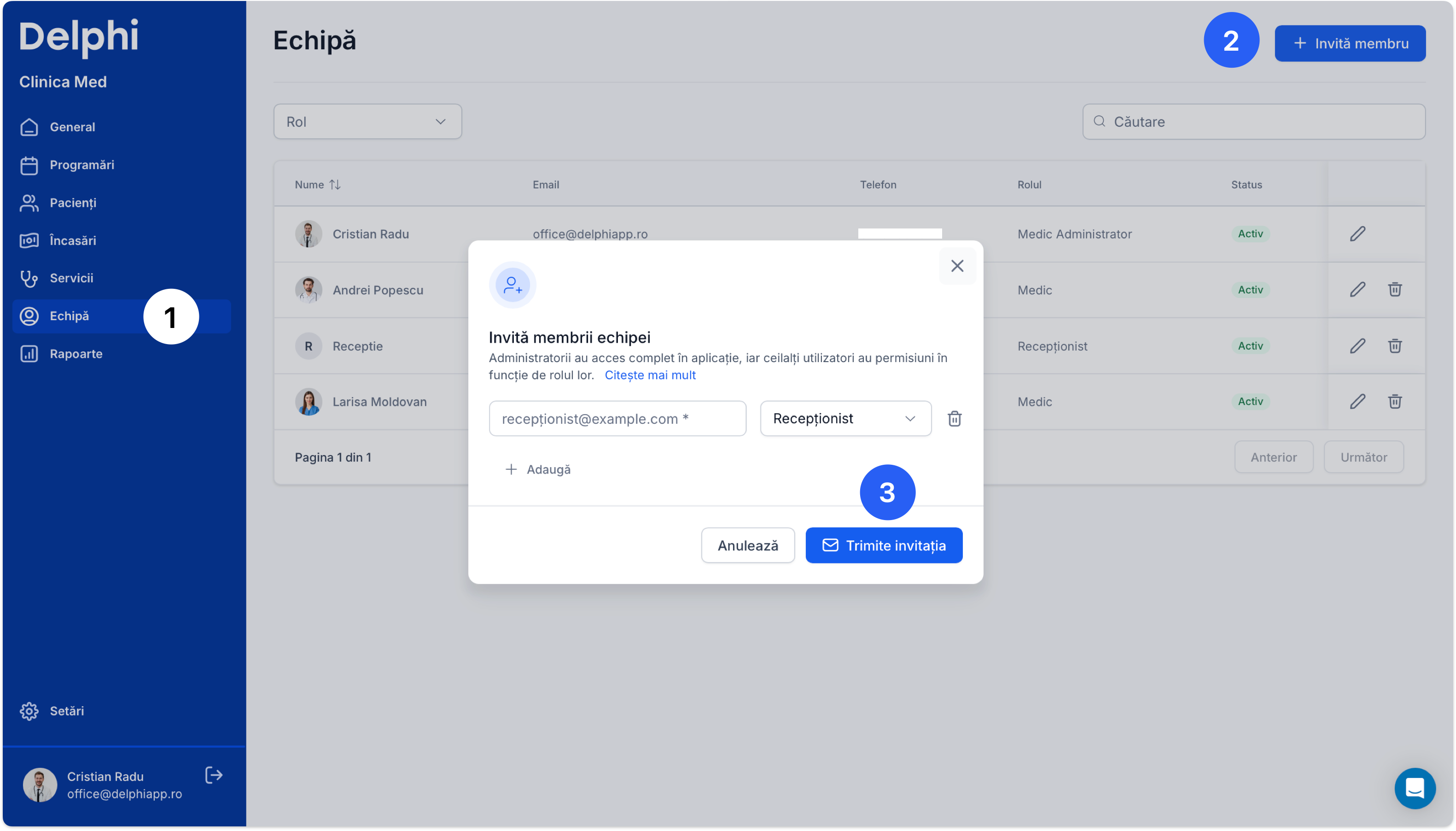 Cum adaug membrii noi în echipă