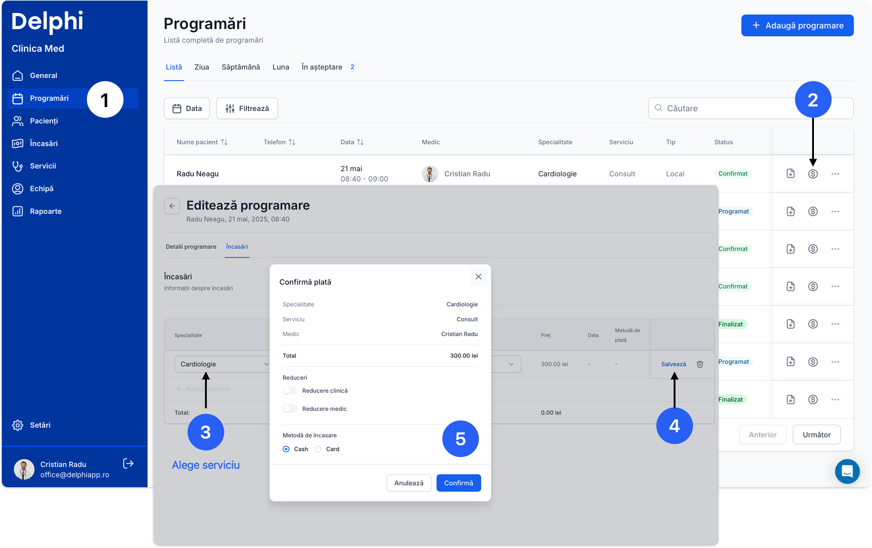 Cum înregistrez o încasare