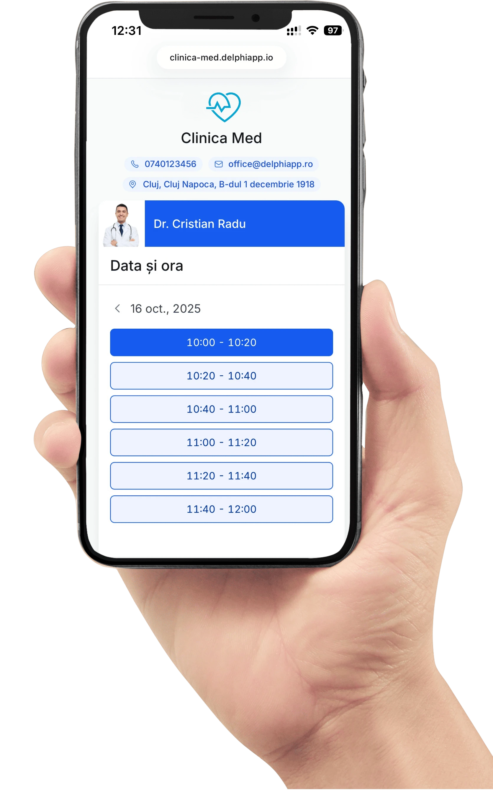 Pagina de programare Delphi pe telefon